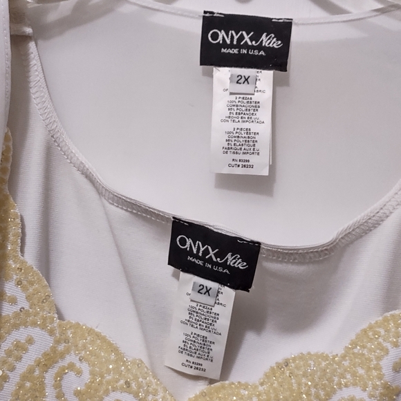 Classy 2pc Gold Glitter  Blouse + Shell set - Picture 11 of 17